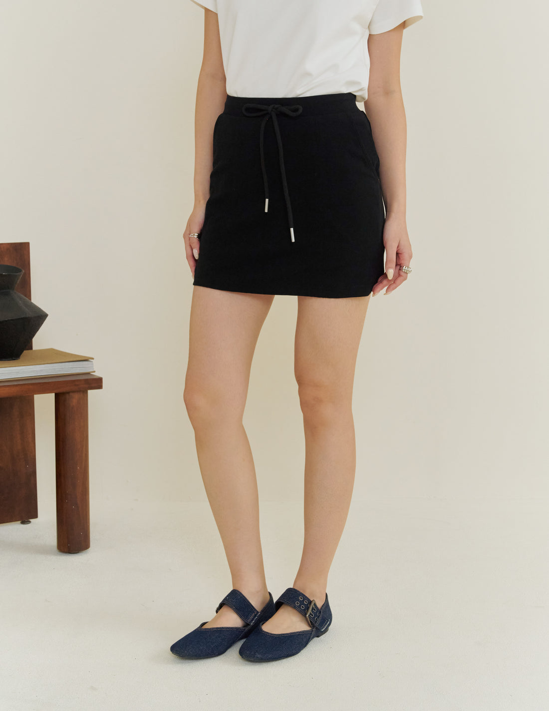 Becky Drawstring Skorts in Black