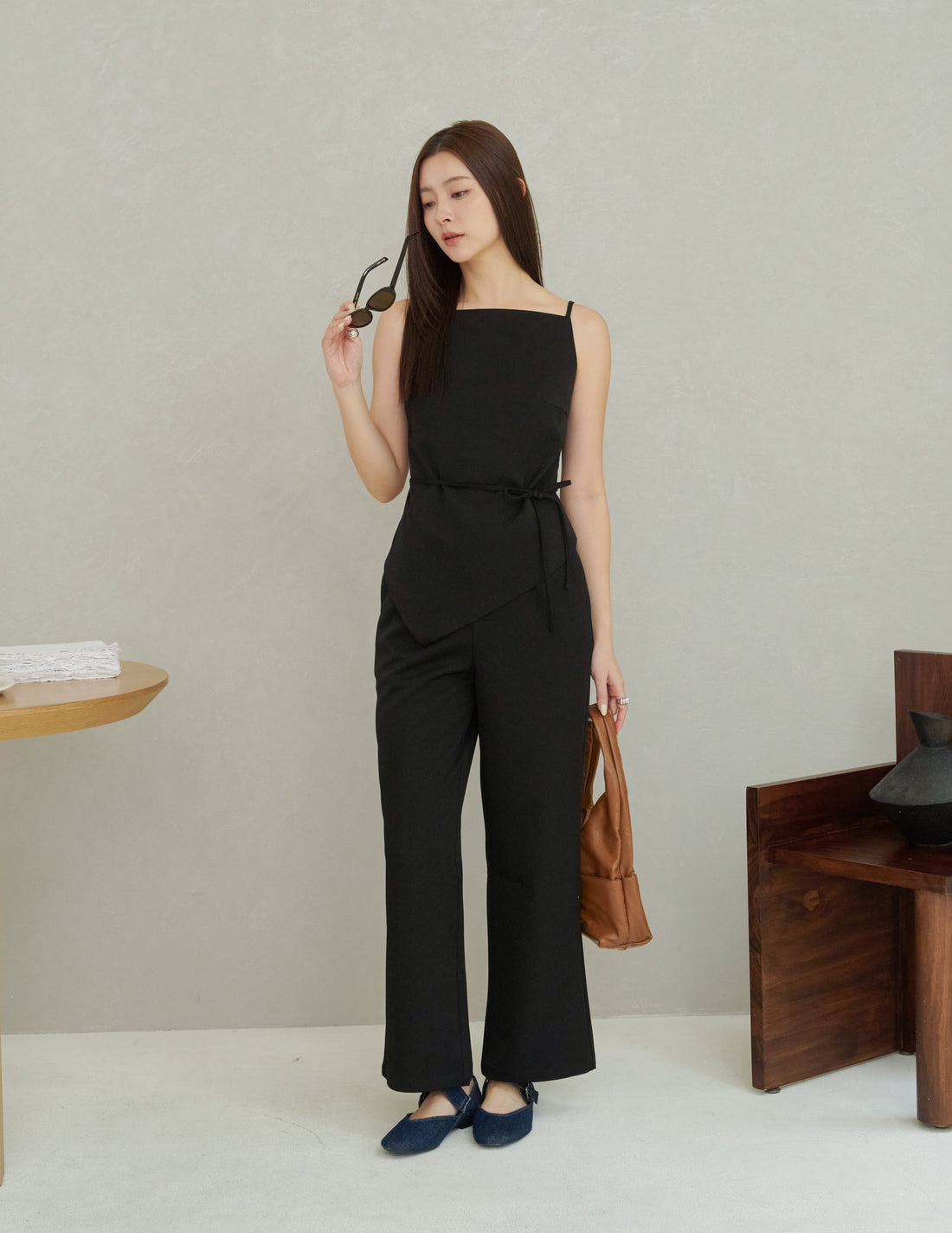 Georgina Asymmetrical Top in Black