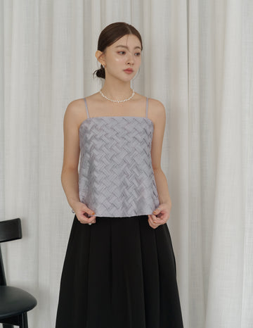 Helena Weave Top in Lilac Grey