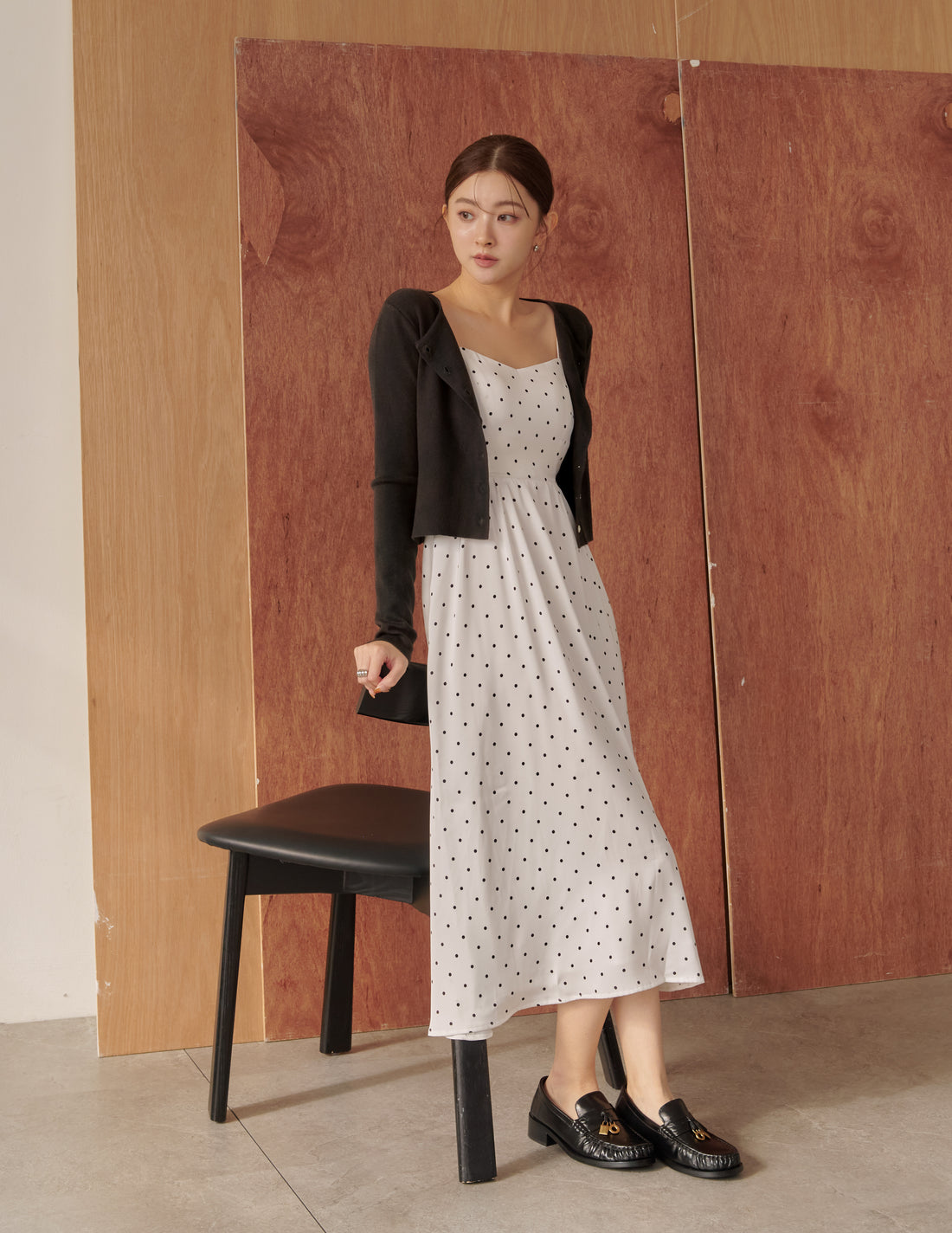 Avery Knit Crop Cardigan in Charcoal