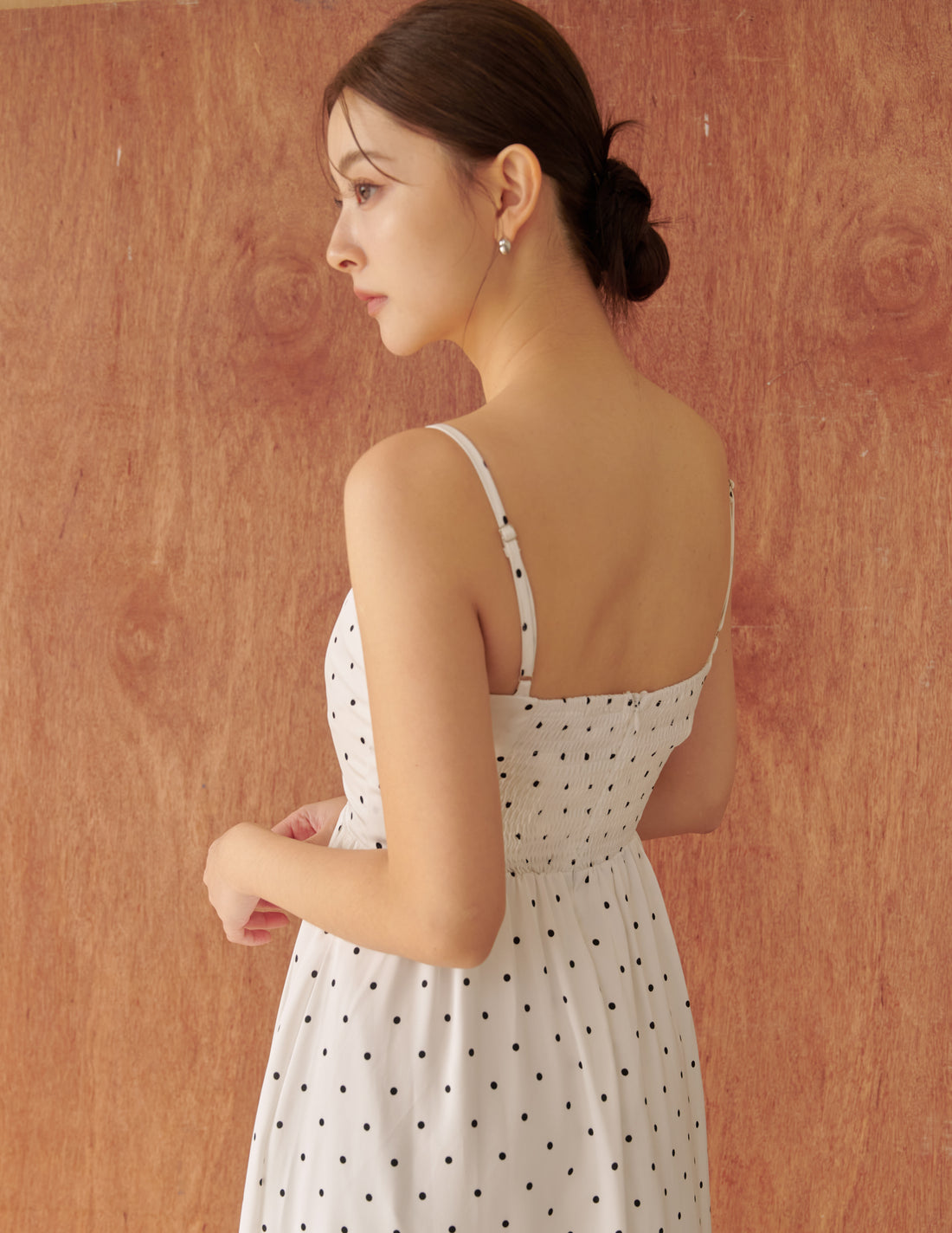 Devina Padded Midi Dress in Polka Dot