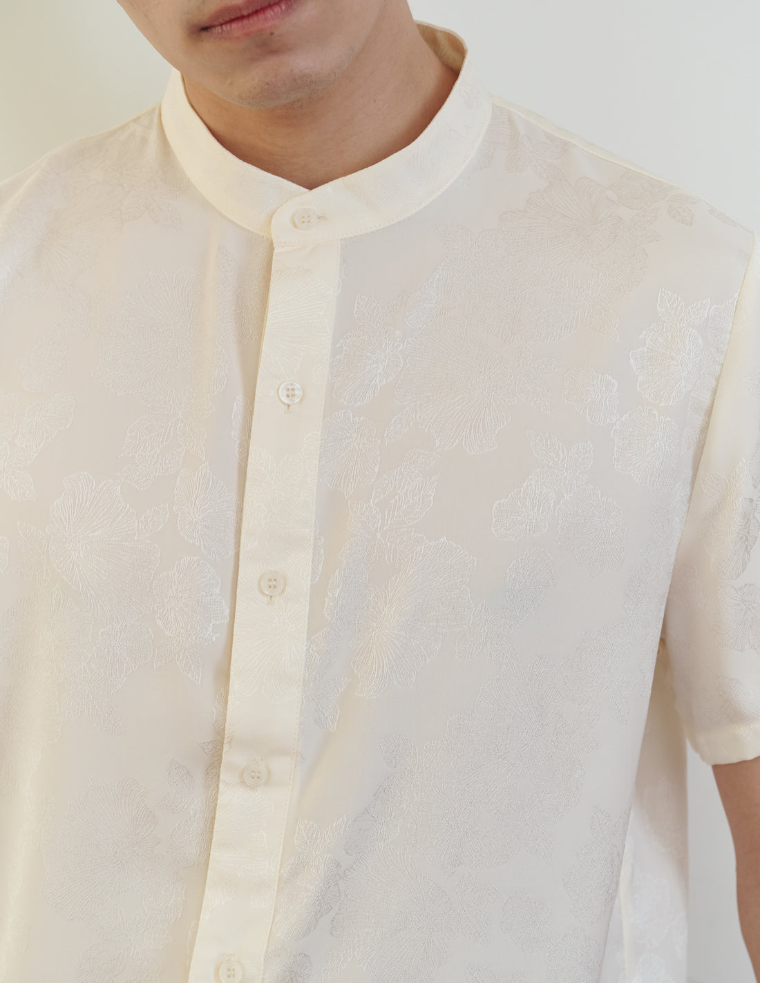 Jasper Jacquard Men's Shirt in Ivory