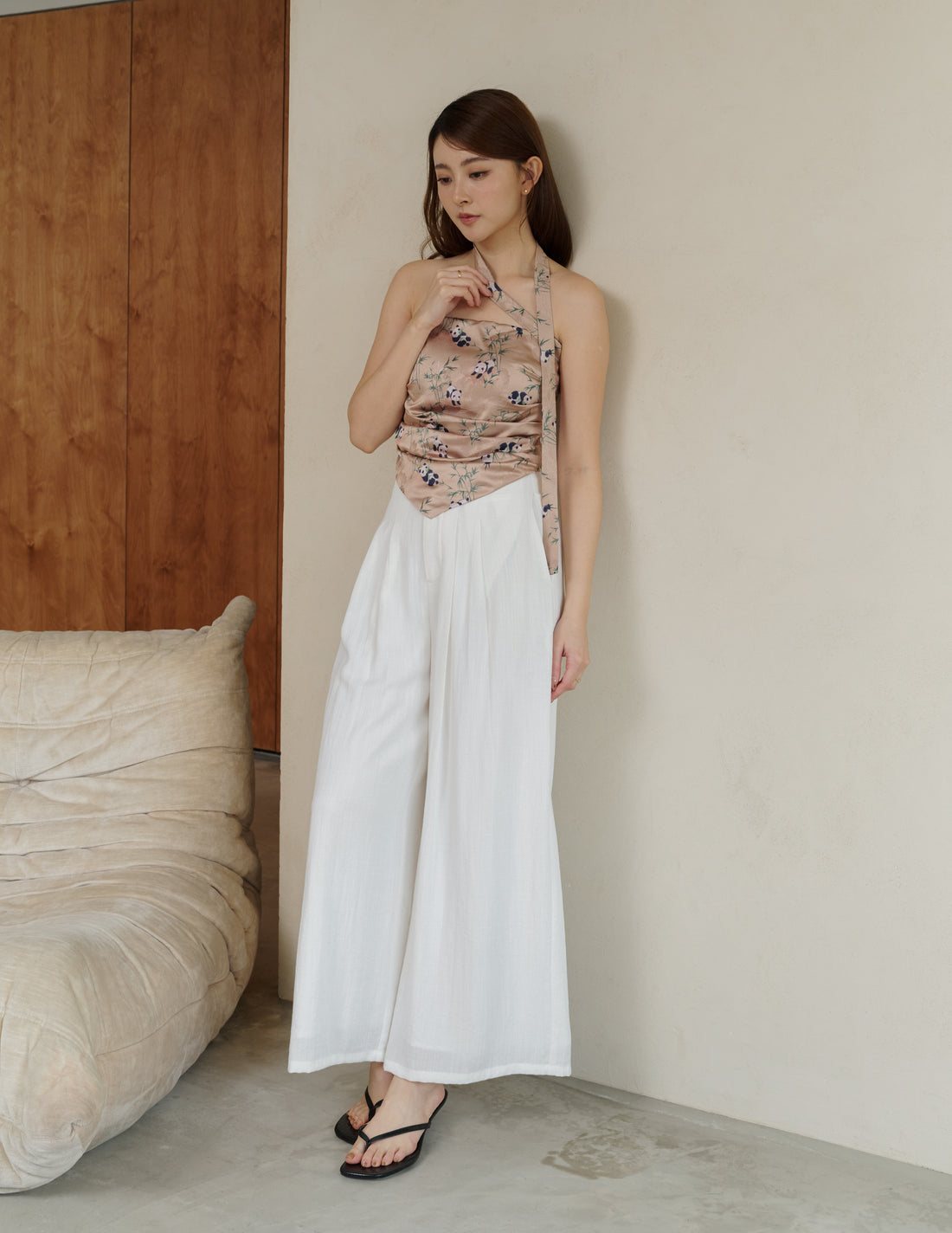 Mavis Wide-Leg Linen Pants in White
