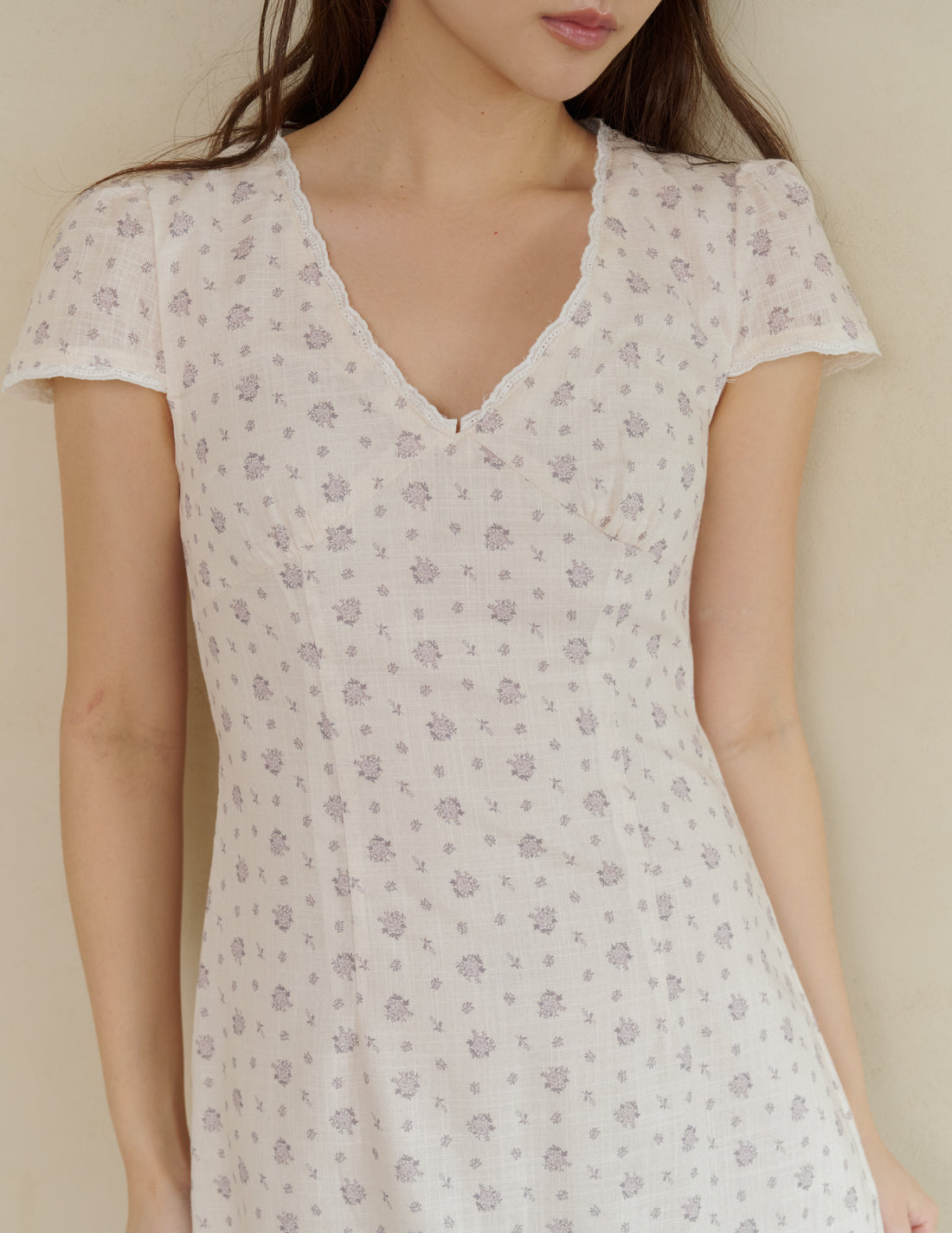 Penny Padded Midi Dress in Petite Lilac