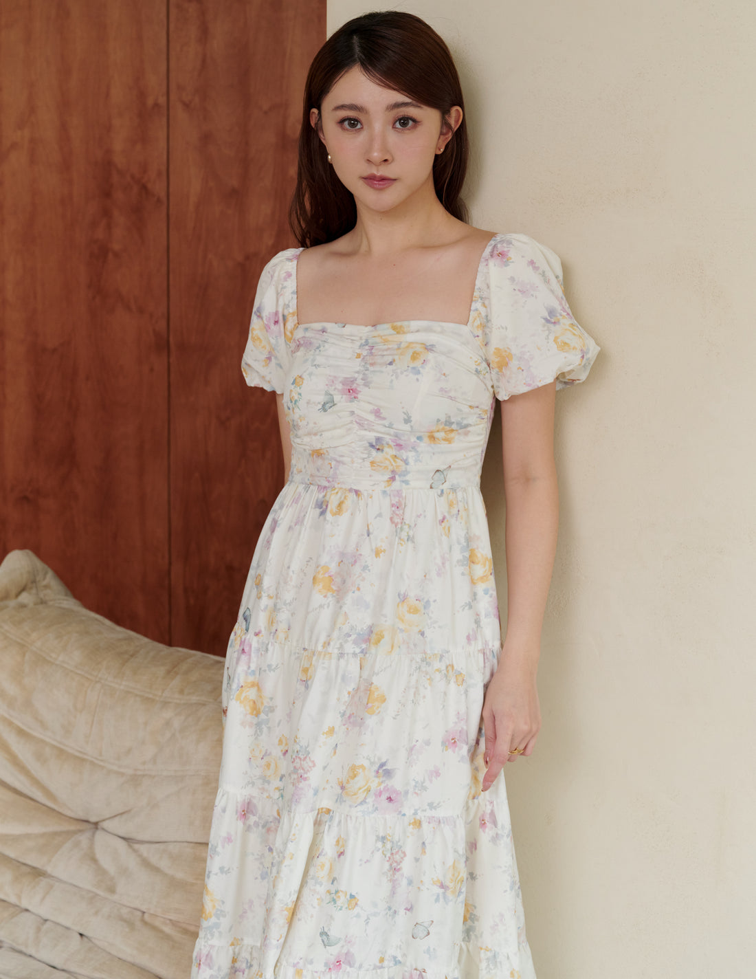 Lynette Padded Maxi Dress in Flutter Bloom