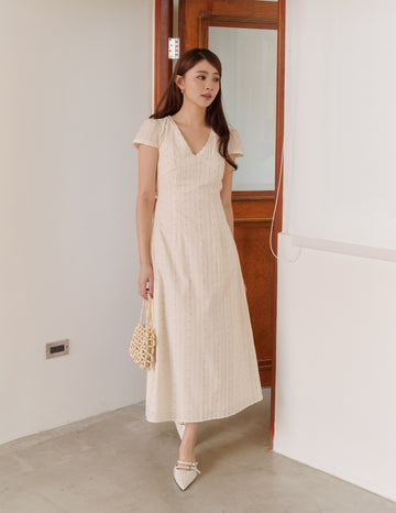 Penny Midi Dress in Petal Stripe