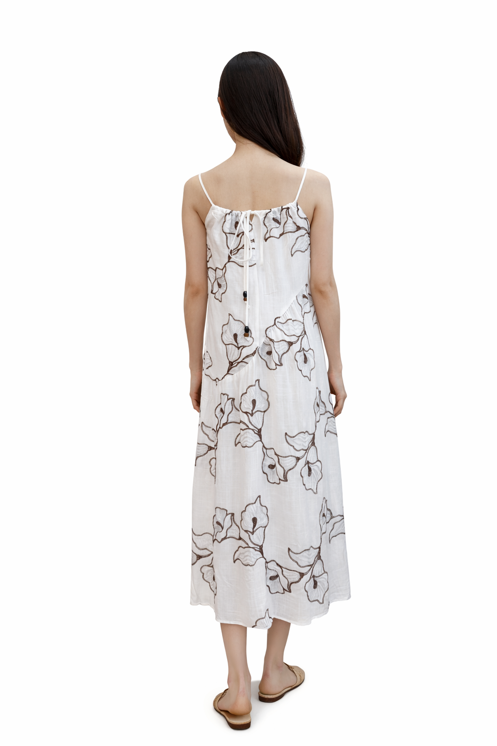 Coco Embroidered Floral Dress in White