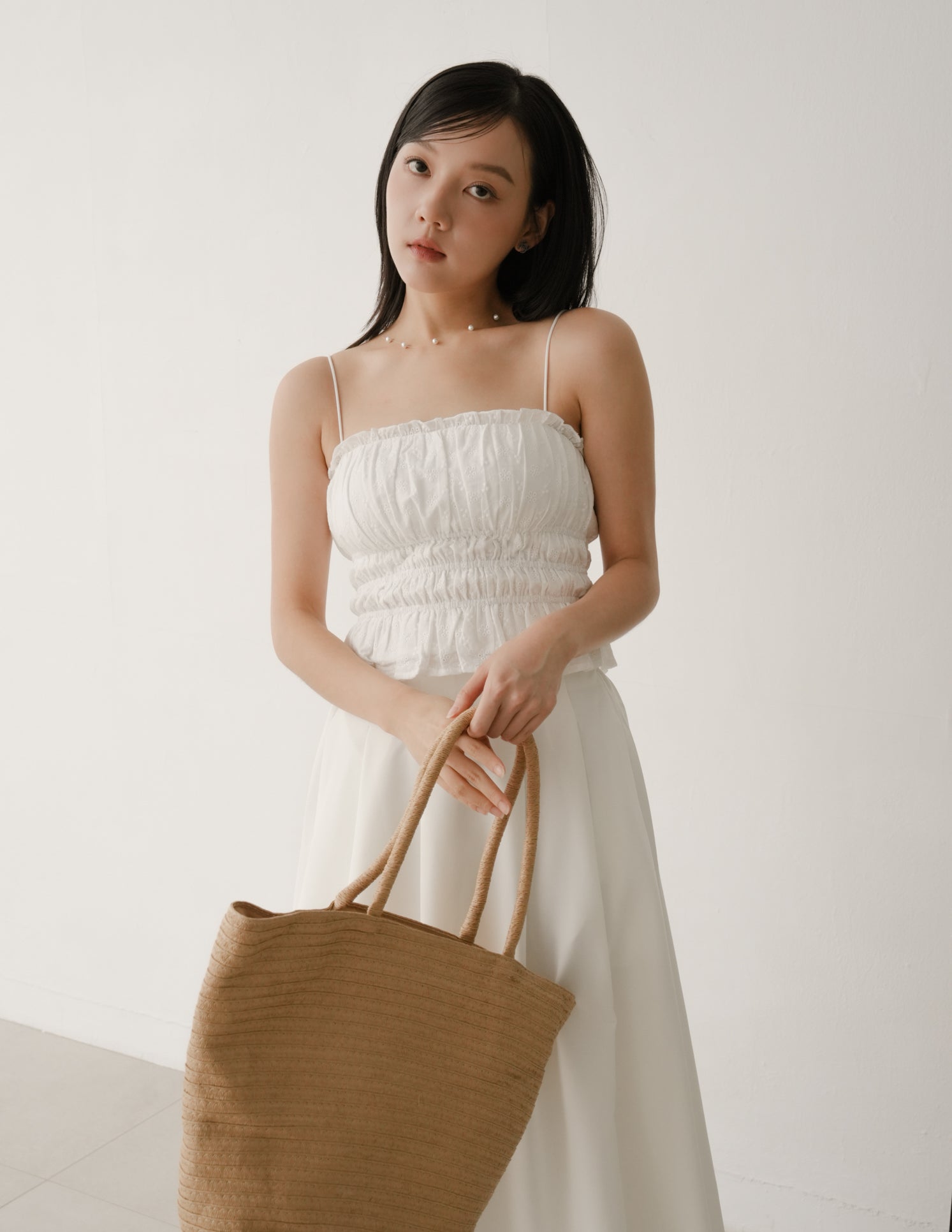 Jaela Padded Top in Eyelet