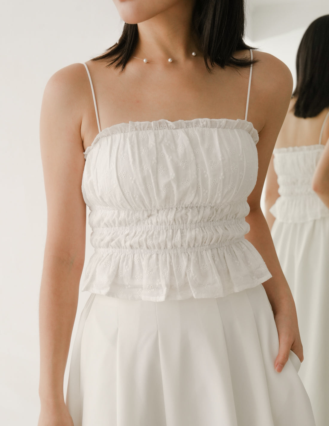 Jaela Padded Top in Eyelet