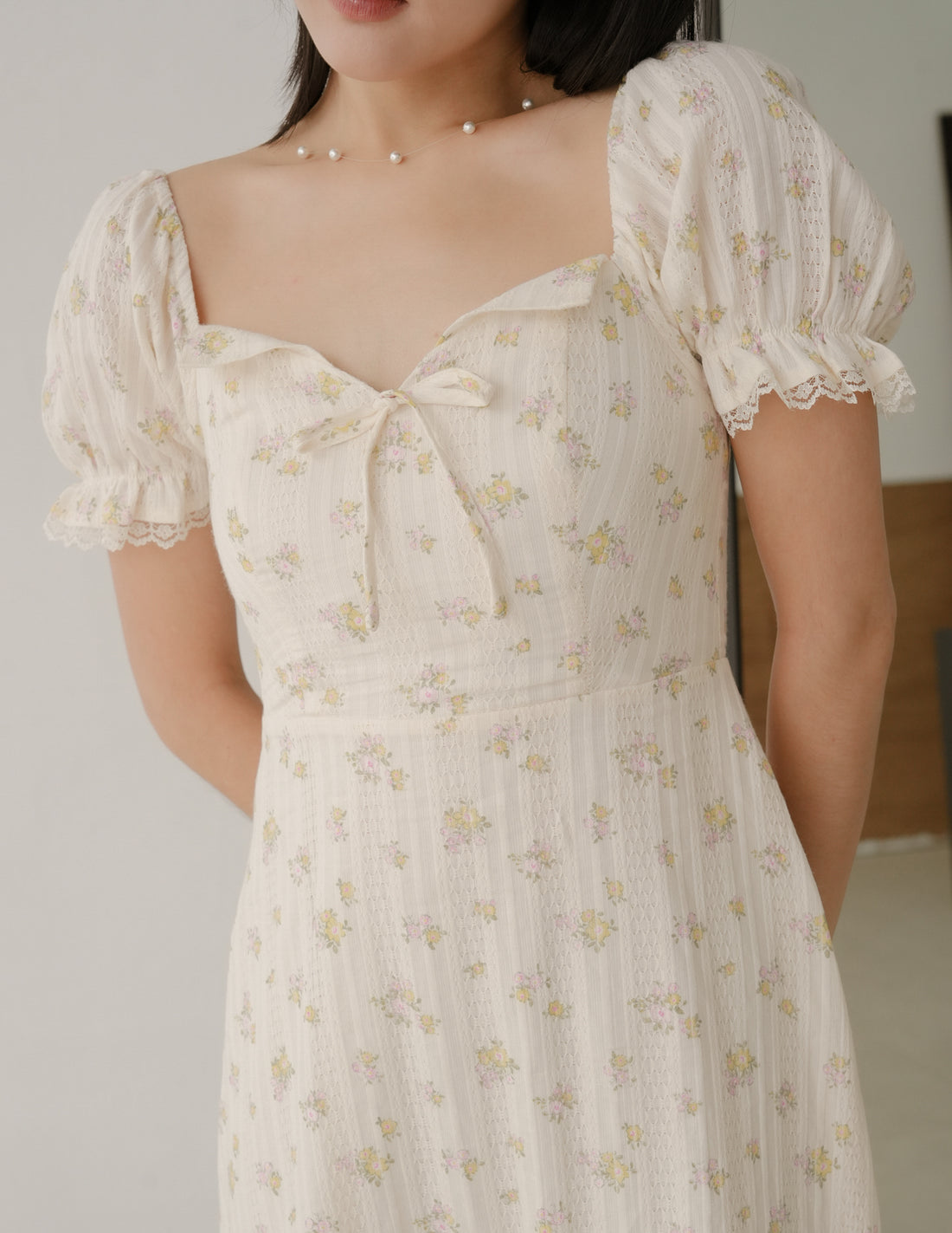 Anna Padded Midi Dress in Floral