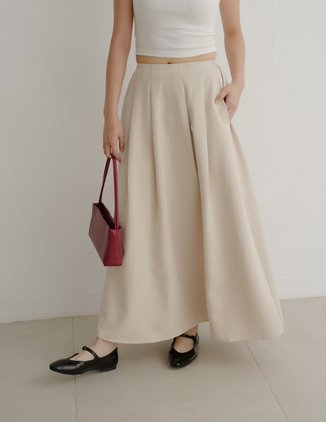 Willow Maxi Skirt in Beige