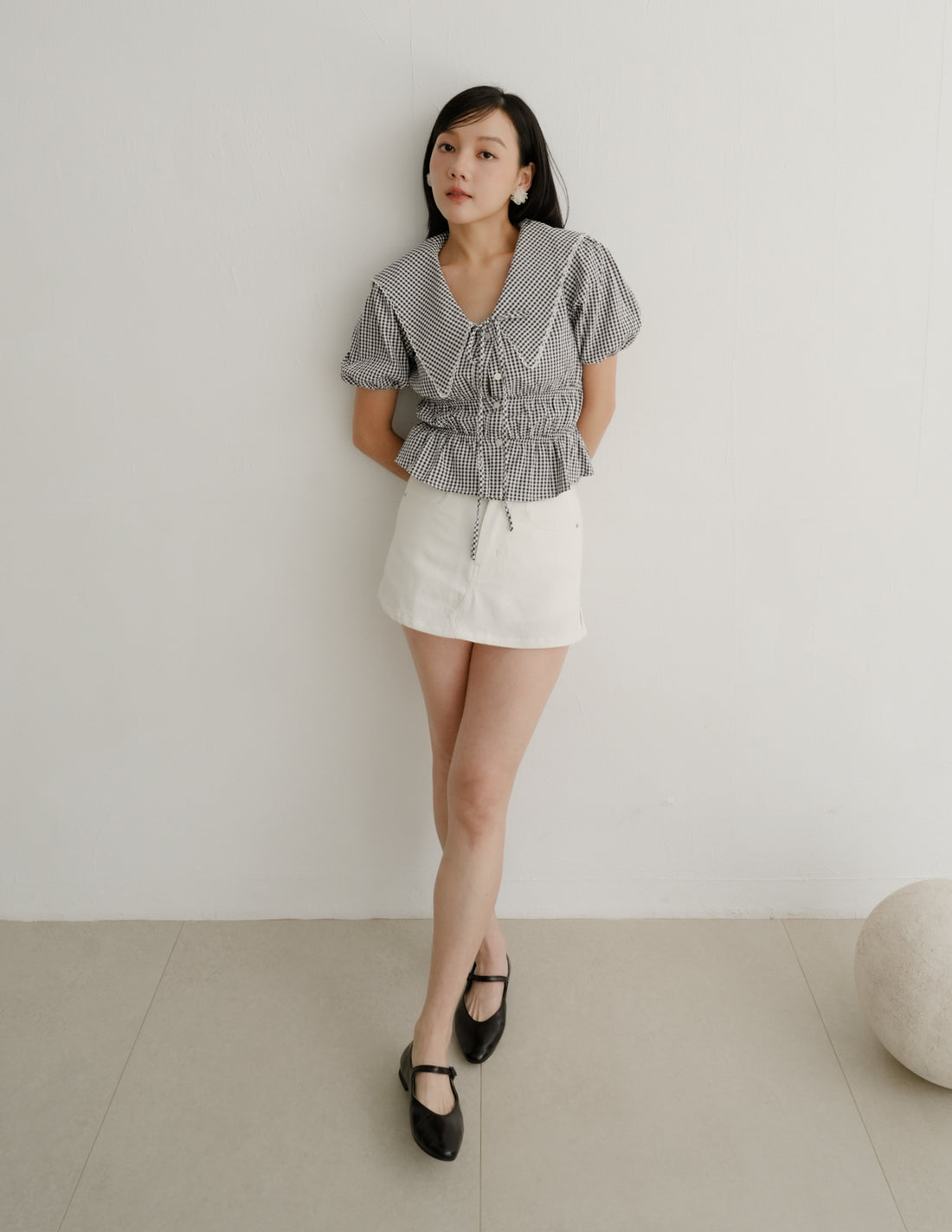 Kendra Denim Skorts in White